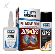 Kit Moveleiro 200 100g + Ativador Qfs 200ml Tekbond Cola Mdf Kit Moveleiro 200 100g + Ativador Qfs 200ml Tekbond Cola Mdf