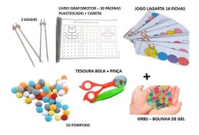 Kit Movimento De Pinça Coordenação Raciocínio Lógico Jogos