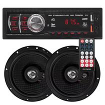 Kit Mp3 Radio Universal Bt Usb Fm Sd 8850 2024 + Par Falante 6 Polegadas Xtreme 110wts