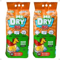 Kit Mr. Dry Big: 2 Tapetes Higiênicos 80x60cm Com 30 Unidades Kit Mr. Dry Big: 2 Tapetes Higiênicos 80x60cm Com 30 Unidades