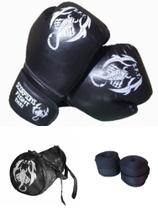 Kit Muay Thai,Boxe Kickboxing Luva+Bandagem+Bolsa