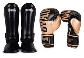 Kit Muay Thai Caneleiras, Luvas De Boxe Oz, Bucal E Band 05 M Maximum