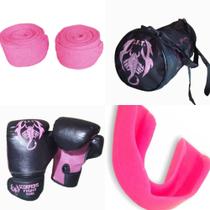 Kit Muay Thai Luva, Bandagem, Bucal e Bolsa Scorpions Fight Thai