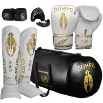 Kit Muay Thai Luva bolsa caneleira bandagem 5M case bucal Legendary Edition Olimpo Esportes