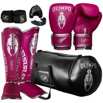 Kit Muay Thai Luva bolsa caneleira bandagem 5M case bucal Legendary Edition Olimpo Esportes