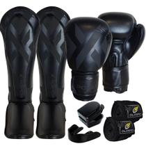 Kit Muay Thai - Luva - Caneleira - Bandagem - Bucal - Case - Olimpo Esportes