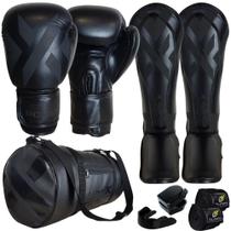 Kit Muay Thai Luva - Caneleira - Bolsa - Bandagem - Bocal Olimpo Esportes