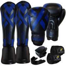 Kit Muay Thai Luva - Caneleira - Bolsa - Bandagem - Bocal Olimpo Esportes