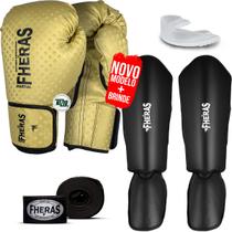 Kit Muay Thai Luva De Boxe Prisma Bandagem Bucal Gladiadora - Fheras