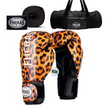 Kit Muay Thai Luva Estampa De Boxe kickboxing Bandagem Bolsa