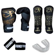 Kit Muaythai Kickboxing Luva Bandagem Bucal Caneleira Egito Kit Muaythai Kickboxing Luva Bandagem Bucal Caneleira Egito
