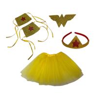 Kit Mulher Maravilha + saia adulto