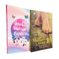 Kit Mulher Nota 10 + Caderno Minhas Anotações Bíblicas Borboleta