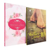 Kit Mulher Nota 10 + Devocional Amando a Deus Rosas Aquarela