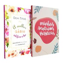 Kit Mulher Sábia Edifica o Lar + Caderno Anotações Bíblicas Boho - Mundo Cristão