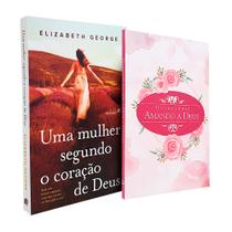 Kit Mulher Segundo o Coração de Deus + Devocional Amando a Deus Rosas Aquarela