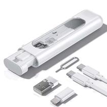 Kit Multi Adaptadores Otg Cabo Usb C Para Lightning Branco Kit Multi Adaptadores Otg Cabo Usb C Para Lightning Branco