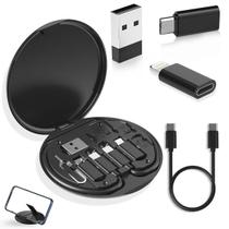 Kit Multi Adptador Cabo Usb C Otg Usb Para Lightning Preto