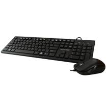 Kit Multi Teclado e Mouse Com fio Slim, 1200 DPI, Conexão USB - TC240