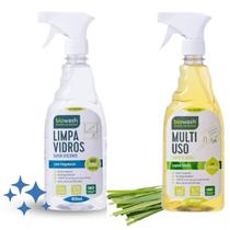 Kit Multi Uso + Limpa Vidros Biodegradável Biowash