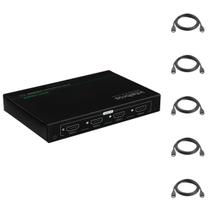 Kit Multi Viewer HDMI 4x1 Intelbras VEX 3004 + 5 Cabos 2,5m 4K Full HD p/ Diversos Ambientes