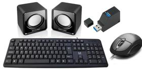 Kit Multi6- Teclado e mouse Multilaser com Fio / Caixa De Som Multilaser / Hubusb 3.0