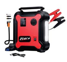Kit Multifuncional Auxiliar Partida 1200a + Compressor De Ar Compacto - Flach