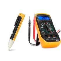 Kit Multimetro Digital + Caneta prova de Tensão Corrente