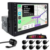Kit Multimídia 1 Din 7 Polegadas + Câmera Ré + Sensor 8 Pontos Preto Fluence 2011 2012 2013 Android Auto Kit Multimídia 1 Din 7 Polegadas + Câmera Ré + Sensor 8 Pontos Preto Fluence 2011 2012 2013 Android Auto
