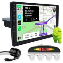 Kit Multimídia 1 Din 9 Polegadas Android + Câmera Ré + Sensor Ré Branco Peugeot 307 Espelhamento