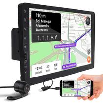 Kit Multimídia 1 Din 9 Polegadas + Câmera Ré Citroen C3 2003 2004 2005 2006 2007 2008 2009 Espelhamento USB Bluetooth