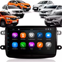 Kit Multimídia 7 Polegadas MP5/BT 2Din + Moldura Preta Chinês Captur Sandero Logan Duster - AP619R2