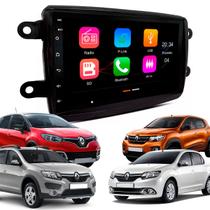 Kit Multimídia 7 Polegadas MP5/BT Carplay Android + Moldura Preta Chinês Captur Sandero Logan Duster