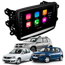 Kit Multimídia 7 Polegadas MP5/BT Carplay + Moldura 2din Duster Sandero Logan - Black Piano - AP645