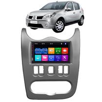 Kit Multimídia 7 Polegadas Sandero 2007 A 2011 MP5 Carplay Bluetooth + Moldura
