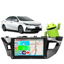 Kit Multimidia 9” Corolla 2015-2017 2GB 32GB Waze Youtube + Câmera e Moldura