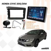 Kit Multimidia 9 MP5 Carplay Camera Moldura Civic Chicote Adaptador Antena