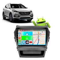 Kit Multimidia 9” Santa Fé 2014-2019 Android Waze WiFi GPS