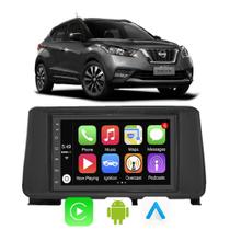Kit Multimidia Android 7 Pol Kicks 2016 - 2022 CarPlay + Câmera e Moldura
