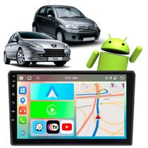 Kit multimidia android 9" peugeot 307 c3 02/12 preto peugeot