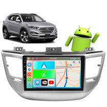 Kit multimidia android 9" tucson 17/24 prata hyundai carplay