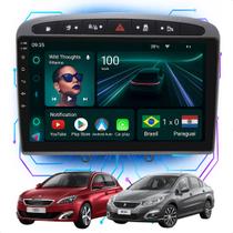 Kit Multimídia Android 9p Peugeot 308 408 2012-2019 4GB+64GB