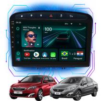 Kit Multimídia Android 9p Peugeot 308 408 2012-2019 4GB+64GB
