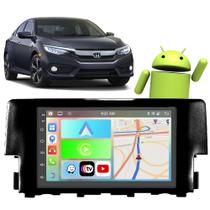 Kit Multimidia Android Auto Carplay Civic 2017 2018 2019 2020 2021 7" Voz Google Siri Tv Bluetooth