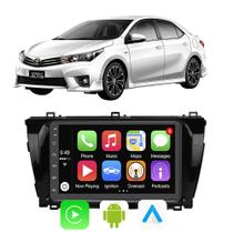 Kit Multimidia Android-Auto/Carplay Corolla 2015 2016 2017 7" Voz Google Siri Tv Bluetooth