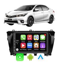 Kit Multimidia Android-Auto/Carplay Corolla 2015 2016 2017 7" Voz Google Siri Tv Gps