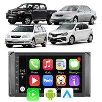 Kit Multimidia Android Auto Carplay Corolla Etios Hilux Rav 7" Voz Google Siri Tv Online Gps Wifi - E-Carplay