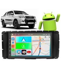 Kit Multimidia Android Auto Carplay Hilux 2012 2013 2014 2015 7" Voz Google Siri Tv Bluetooth Gps
