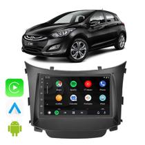 Kit Multimidia Android-Auto/Carplay I30 2013 2014 2015 2016 7" Voz Google Siri Tv Bluetooth GPS