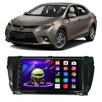 Kit Multimídia Android Corolla 2015 2016 2017 2 Din Black Piano 7 Polegadas GPS Tv Online Bt